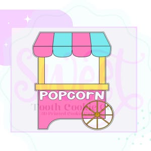 Popcorn Cart Cookie Cutter. Cart Cookie Cutter. Food Stand Cookie Cutter. Food Cart Cookie Cutter. Flower Cart Cookie Cutter. Circus Cookie