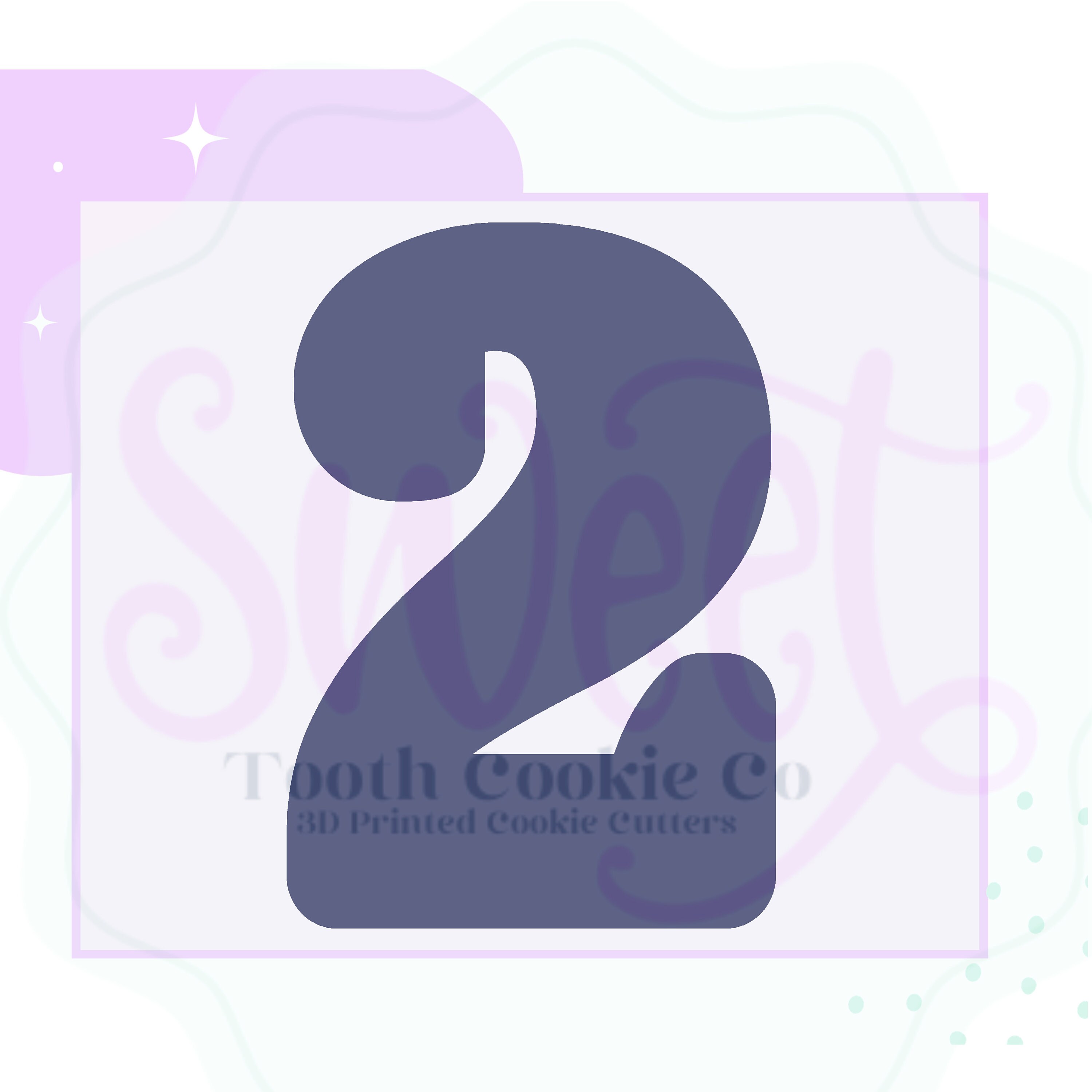 Number Two Cookie Cutter 4 Inch - Hand Made USA 3D Printed Plastic Cutter