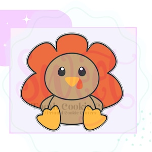 Turkey Cookie Cutter. Cute Turkey Cookie Cutter. Thanksgiving Cookie Cutter. Fall Cookie Cutter. Fondant Cutter.