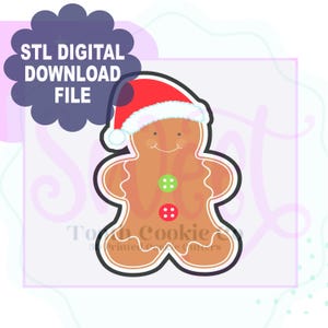 Gingerbread STL File Cookie Cutter. Gingerbread Man Cookie Cutter. Holiday Cookie Cutter. Fondant Cutter. Clay Cutter.