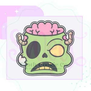 Zombie Cookie Cutter. Monster Cookie Cutter. Halloween Cookie Cutter. Worm Cookie Cutter. Zombie Brain Cookie Cutter
