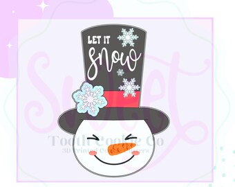 Snowman Cookie Cutter. Tall Hat Snowman Cookie Cutter. Top Hat Cookie Cutter. Winter Cookie Cutter. Christmas Cookie Cutter