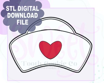 Nurse Hat STL File Cookie Cutter. Nurse Appreciation Cookie Cutter. Sweet Tooth Cookie Co. Fondant Tool. Clay Cutter.