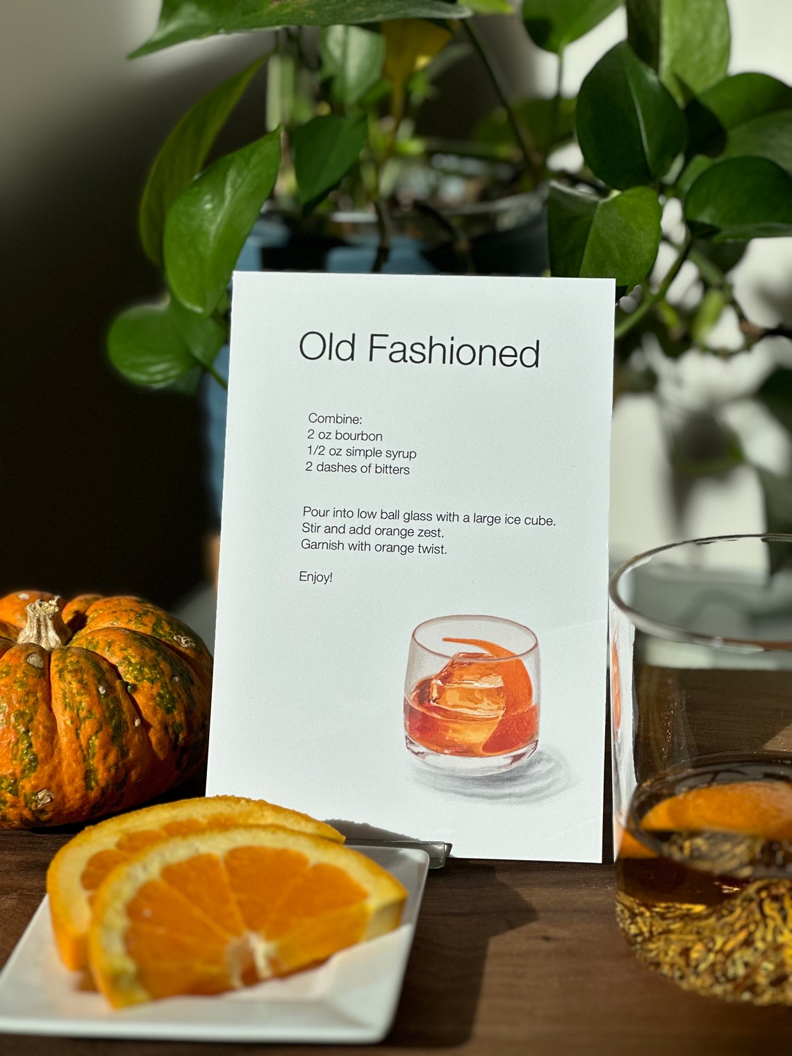 Margarita Cocktail Modern Recipe Card Digital Illustration Etsy