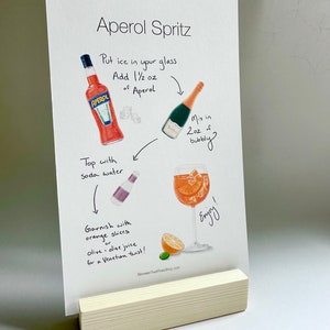 Aperol Spritz Cocktail-Rezept - Digitale Illustration - Aperol Spritz Schild