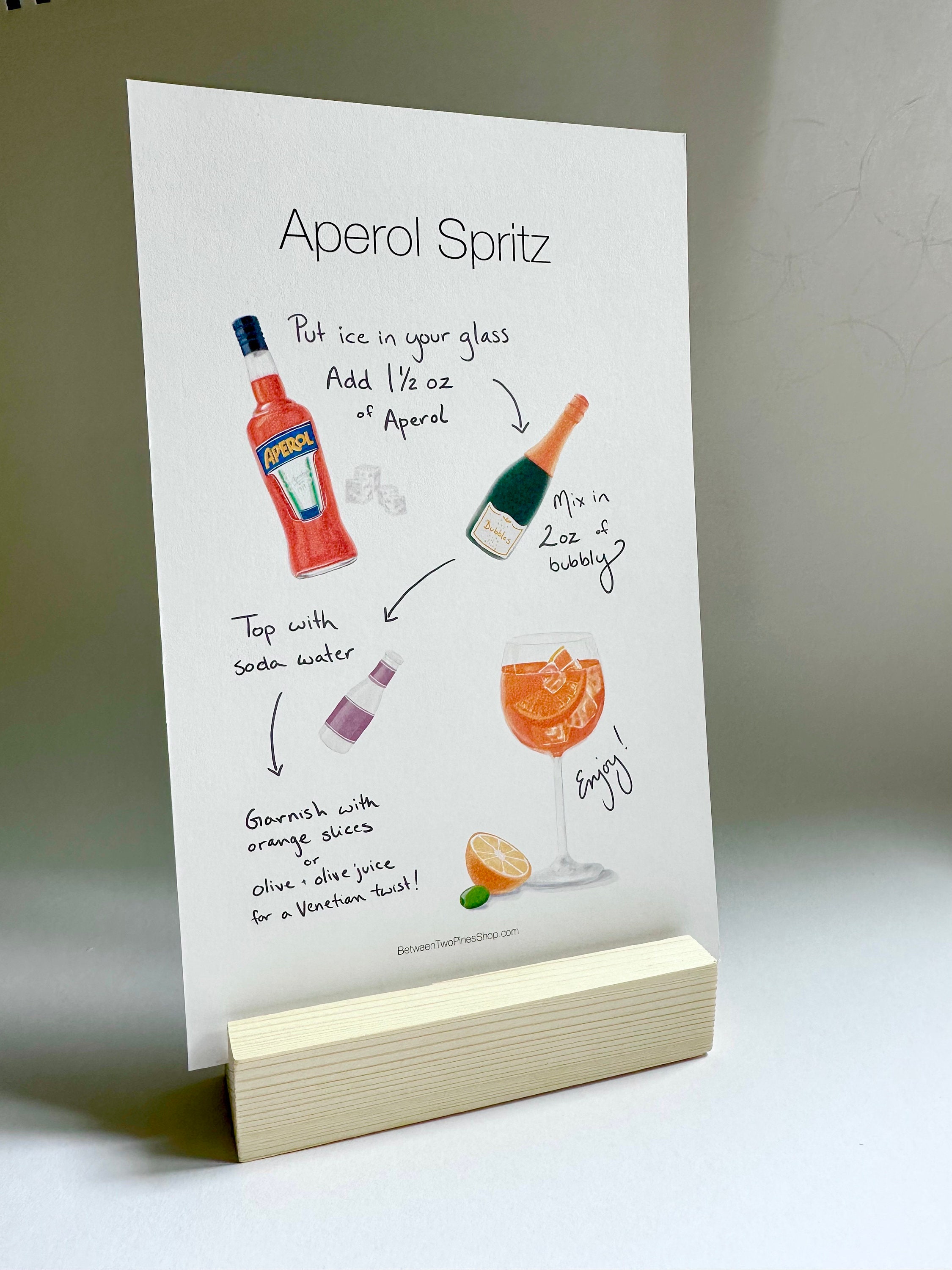 Aperol Spritz Cocktail Recipe - Digital Illustration - Aperol Spritz Sign