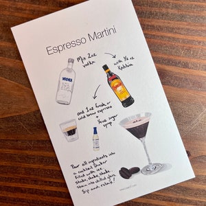 Espresso Martini Cocktail Card - Illustrazione digitale