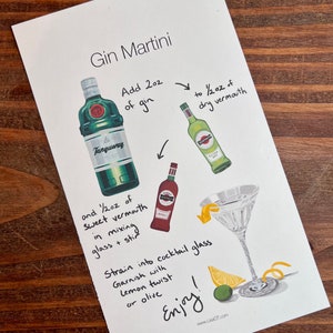 Gin Martini Cocktail Rezept - Digital Illustration