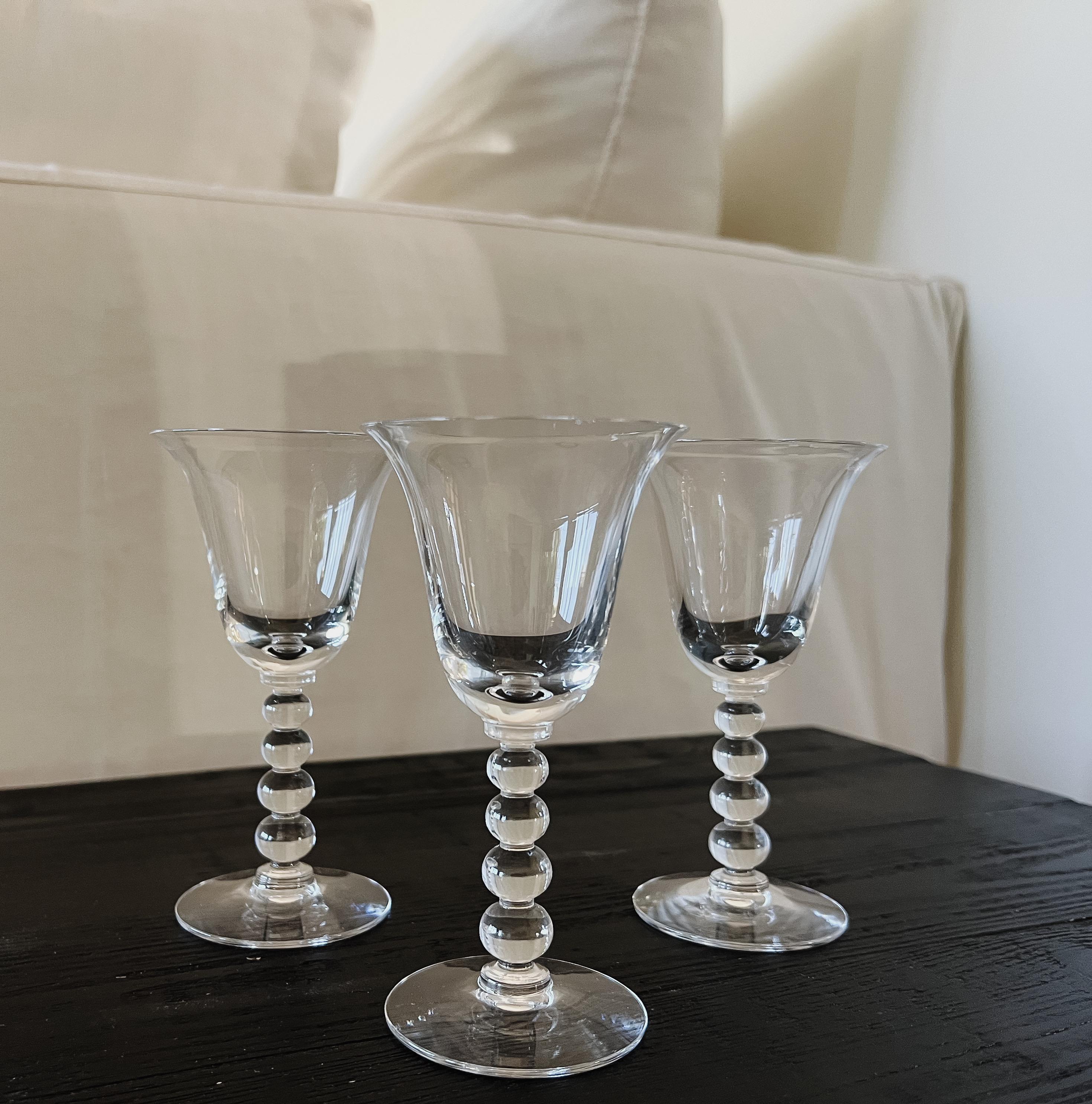 ヴィンテージ キャンドルウィック バブルステムグラス 3個セット