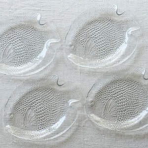 Vintage French Fish Dinner Plate Set of 4