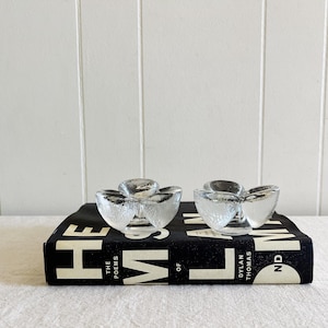 Vintage Kosta Boda Tulip Candle Holder Set of 2