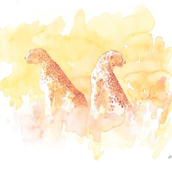 Serengeti Cheetahs, limited edition print, African wildlife, donation to conservation, Alison Nicholls