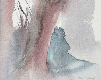 Lion Watercolor, Original Painting, African Lion Art, Conservation Donation, Alison Nicholls