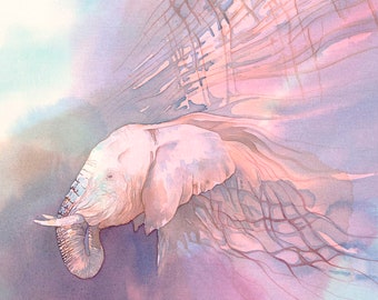 Elephant Print, African Elephant Art, Limited Edition, Conservation Donation, Alison Nicholls