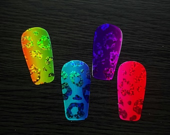 Rainbow Holographic Leopard Dexcom G6 Sticker Decals - Pack of 4