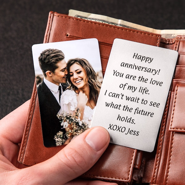 Custom wallet card, anniversary wallet insert photo gift, personalized wallet card gift, photo insert for wallet to anniversary gift