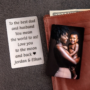 Metall Brieftaschengröße Bildkarte, personalisierte Fotoeinlage, Bild Brieftascheneinlage Geschenk, benutzerdefinierte personalisierte Notizkarte für Brieftasche