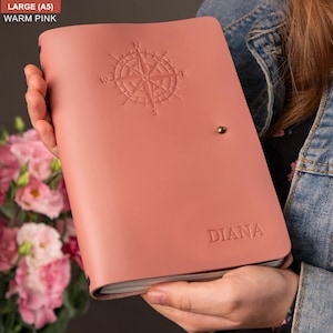 Personalized Handmade Leather Journal Refillable, Notes Journal Cover, Travel Leather Journal Refillable