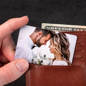 Wallet note card, personalized wallet insert photo card, engraved note card, wallet insert note card, picture metal card note card gift