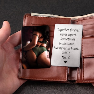 Freund sexy Geschenk Brieftasche Karte, Freund sexy Geschenk, freche Fotogeschenk für ihn, Hinweiskarte mit sexy Foto, persönliches freches Geschenk