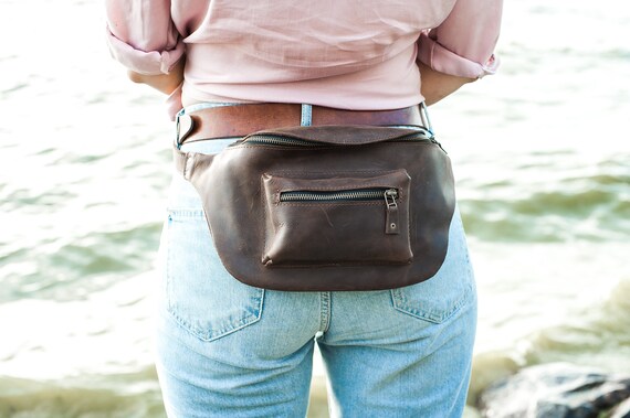 large leather fanny pack