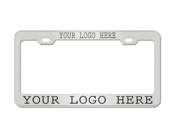Your Custom Message Here with 2 free screw caps Custom License Plate Frame Laser Engraved on High Quality Anodized Aluminum