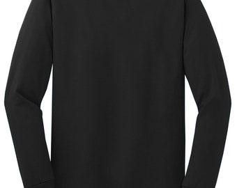 100 - Unisex Long Sleeve Black T-shirts (Logo Embroidery on left chest)