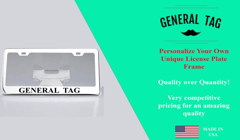 Advertise Your Logo Text Personalized License Plate Frame Customizable Personalized Custom Made Heavy Duty Auto Car Truck SUV Tag Cover