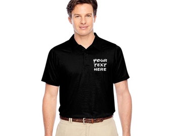 Performance Polyester Sport Polo - Men's - Embroidered Design Logo Text Embroidery