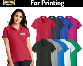 Ladies' Business Wear Cotton Polo: Customized with Embroidered Company Logo.