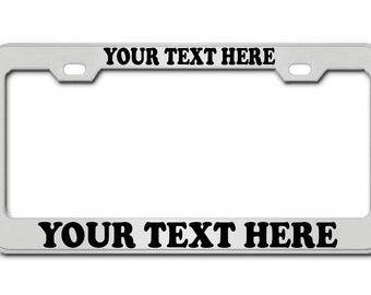 Personalized Heavy Duty License Plate Frame Laser Engraved & Vinyl Printed
