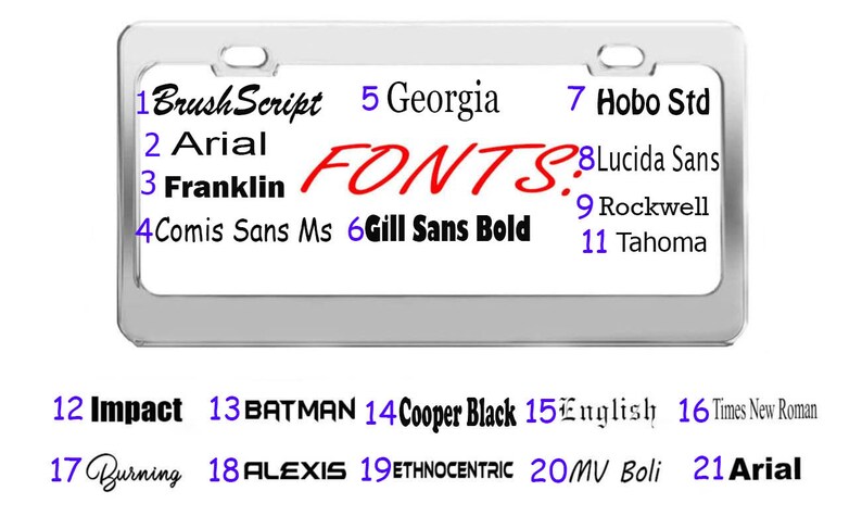 Automotive Car Truck SUV Customize Personalized License Plate Frame Metal Aluminum Heavy Duty Exterior Acessory