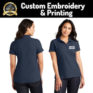 Custom Embroidered Cotton Polo: Women&#39;s Business Uniform