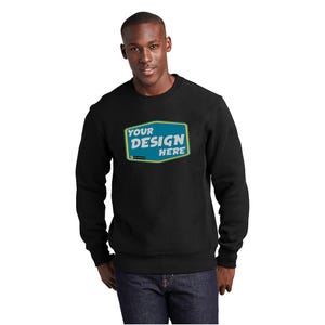 SPORT-TEK Custom Men&#39;s Super Heavyweight Crewneck Sweatshirt Personalized Gifts Personalized Sweatshirts Gift for Him Graduation Gift