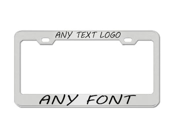 Customizable Metal License Plate Frame: Personalized Text & Logo