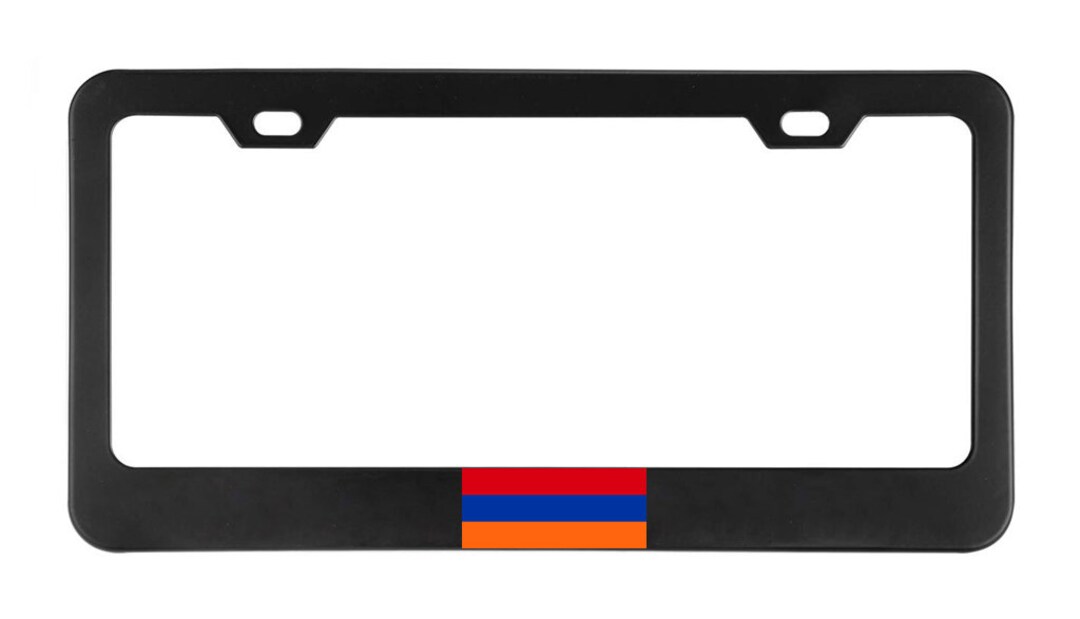 Armenia Flag License Plates & Frames Foreign Black Metal Frame Heavy