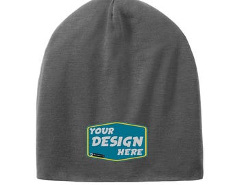 Christmas SPORT-TEK Custom Unisex PosiCharge Competitor Cotton Touch Jersey Knit Slouch Beanie Embroidered Beanie