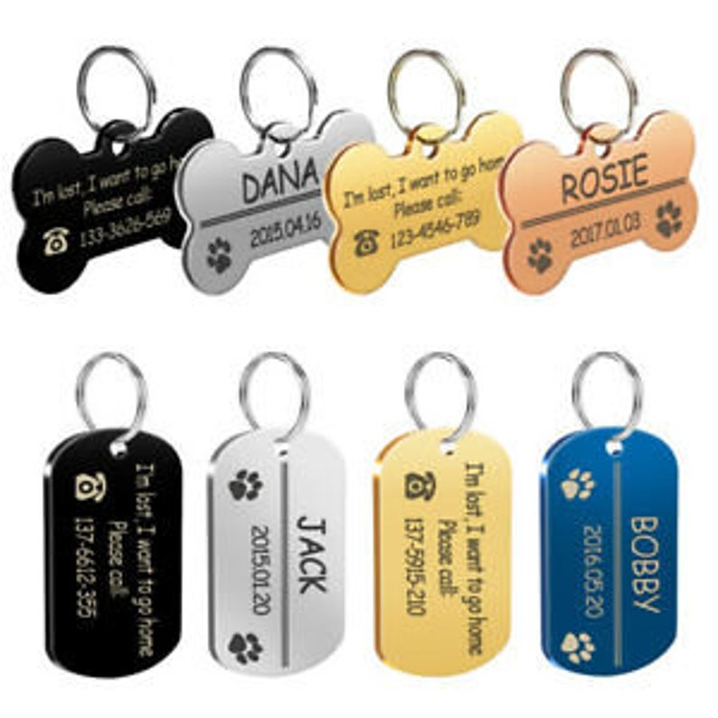 Dog Tag Dog id Tag Dog Name Tag Hand Stamped Pet ID tag Etsy