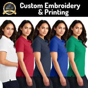 Custom Embroidered Women&#39;s Cotton Polo: Personalized Logo