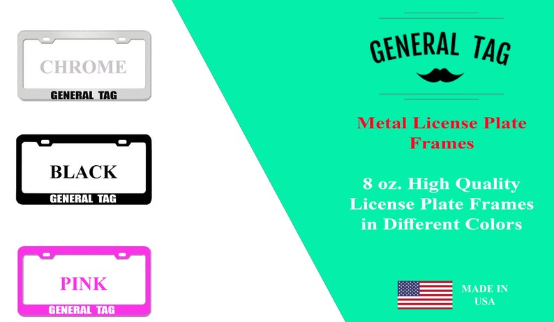 Advertise Your Logo Text Personalized License Plate Frame Customizable Personalized Custom Made Heavy Duty Auto Car Truck SUV Tag Cover