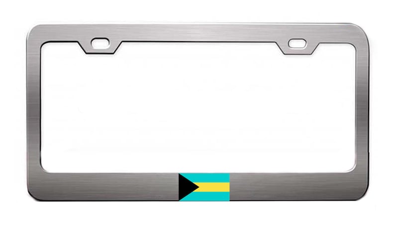 Bahamas Flag License Plate Frame, Black Metal Car Tag Cover - Etsy