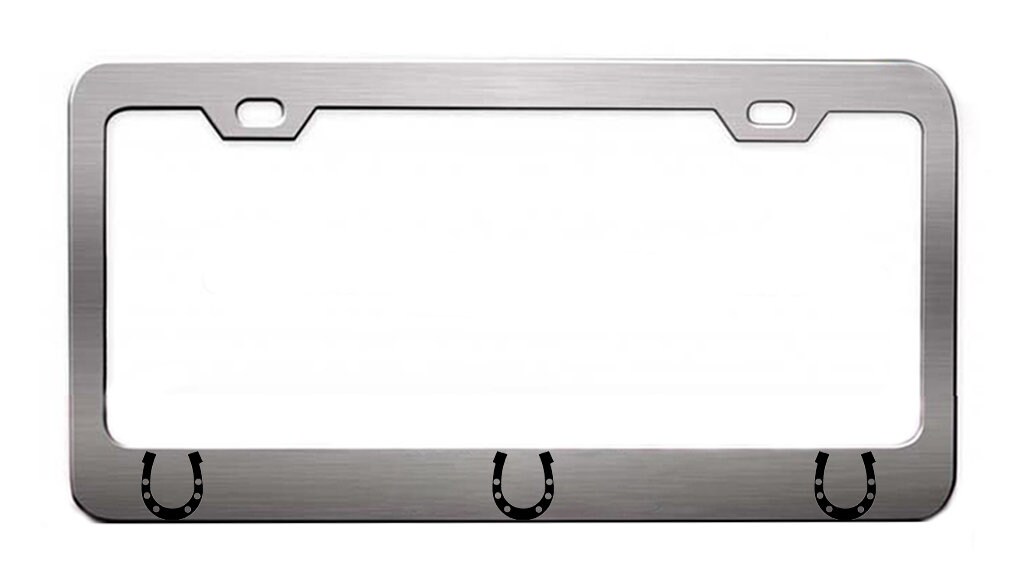 Heavy Duty Metal Chrome License Plate Frame With Cat Design - Front Or Rear