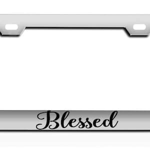 Blessed Girls Cutie  BLESSED cute girl License Plate Frame Tag Holder Cover Heavy Metal Steel Stylish Customizable Your Text custom