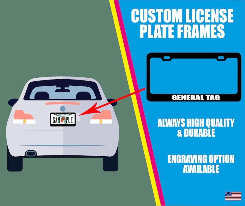 Automotive Car Truck SUV Customize Personalized License Plate Frame Metal Aluminum Heavy Duty Exterior Acessory