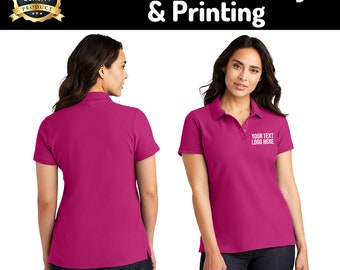 Polo pour vêtements de sport pour femme : coton personnalisable avec logo d'entreprise brodé.