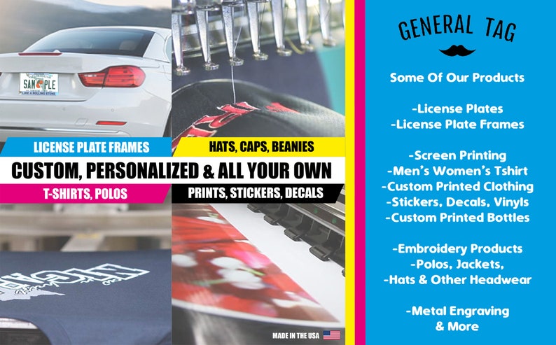 Automotive Car Truck SUV Customize Personalized License Plate Frame Metal Aluminum Heavy Duty Exterior Acessory