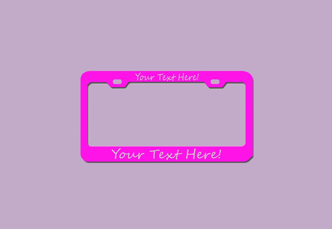 Custom Personalized License Plate Frame Any Text or Logo Etsy