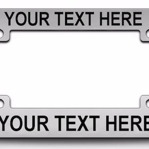Motorcycle Stainless Steel Vinyl and Engraved License Plate Frame Motorcycle Bike Exterior Accessory