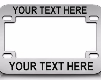 Motorcycle Stainless Steel Vinyl and Engraved License Plate Frame Motorcycle Bike Exterior Accessory
