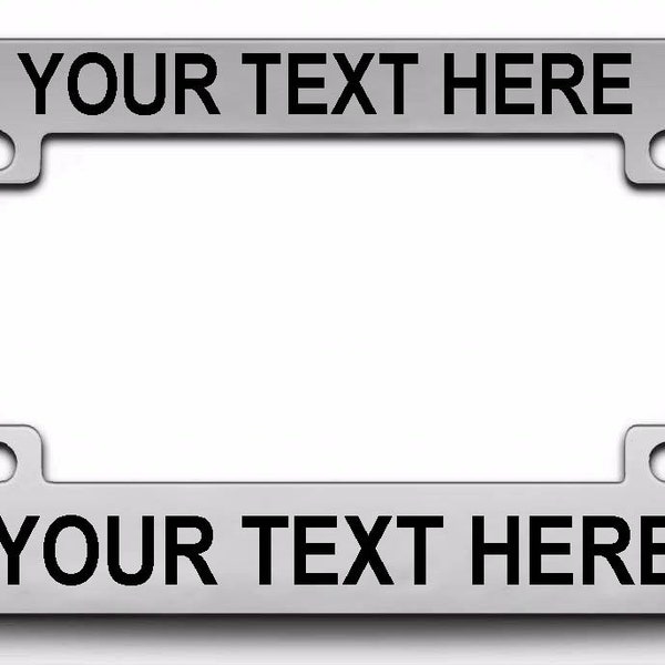 Motorcycle Stainless Steel Vinyl and Engraved License Plate Frame Motorcycle Bike Exterior Accessory